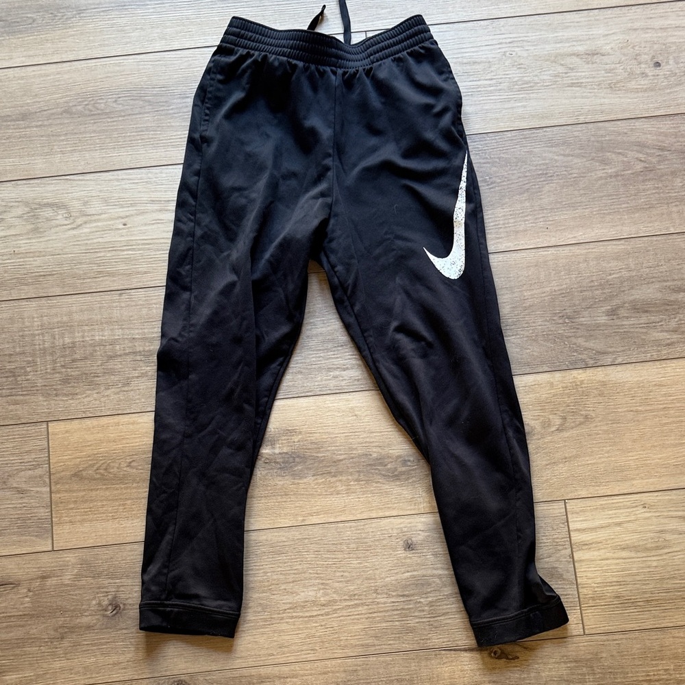 Nike Kids Black Joggers with Swoosh